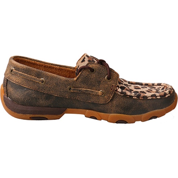 Twisted X Shoes - Twisted X Women's Cheetah Animal Print Driving Moccasins Size 11 Brown Outdoor